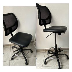 Safco Black Adjustable Mesh Extended Height Swivel Office Chair Vinyl Seat 