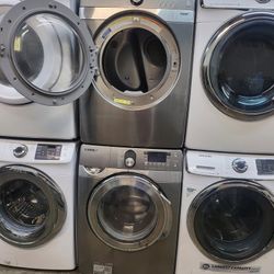 ♨️♨️SAMSUNG SET STEAM WASHER END ELECTRIC DRYER STAINLEES STEEL ♨️ 