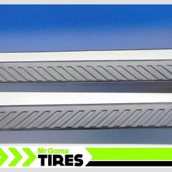 PAIR OF IKON MOTOSPORTS BLACK STAINLESS STEEL RUNNING BOARDS SIDE STEPS 