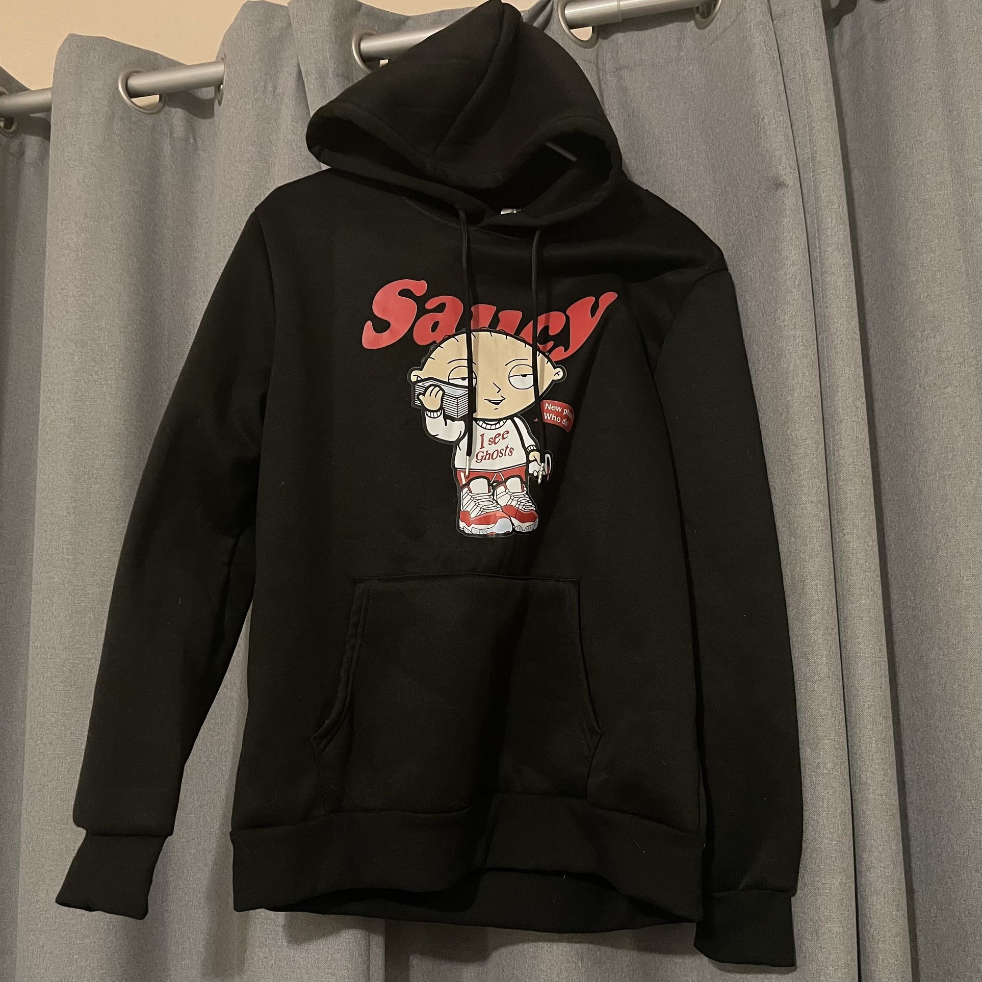 Stewie Griffin Saucy Hoodie Style Black Size S