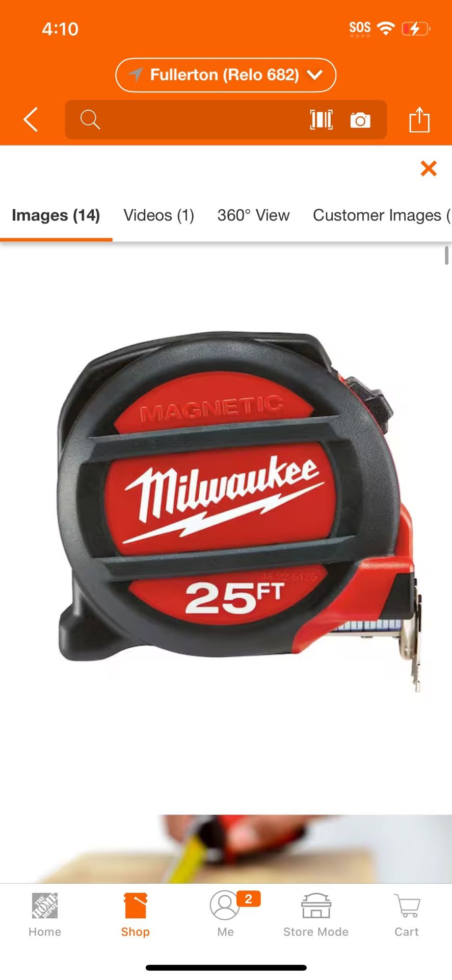 Milwaukee 25 ft. Magnetic Tape Measure @5125