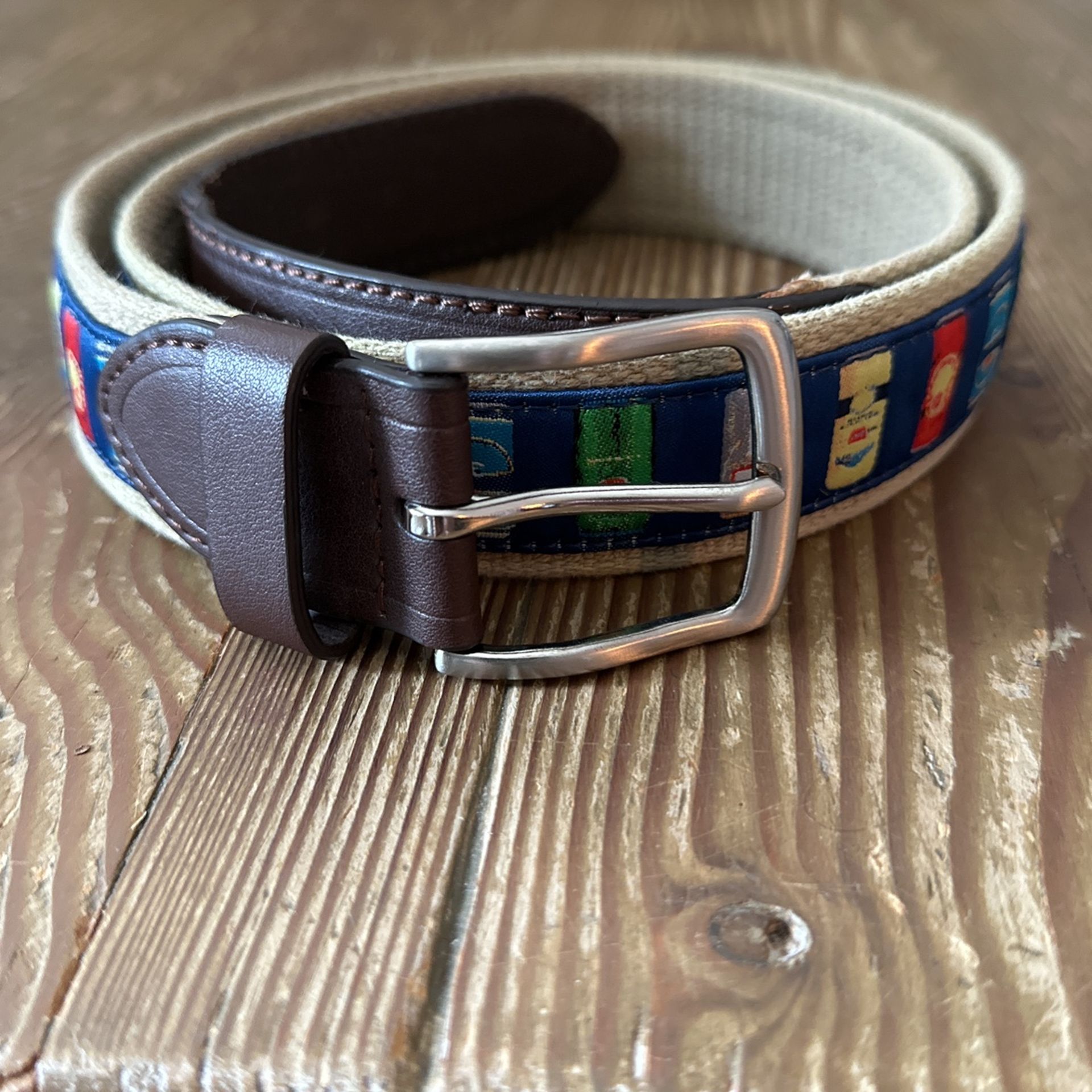 Men’s Beer Can Belt 40 Brown Leather