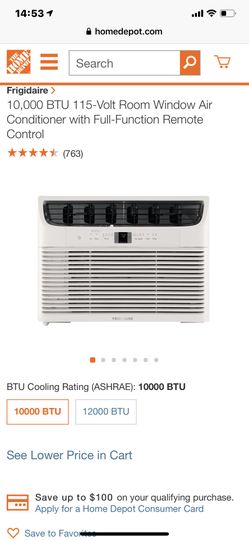 10,000 BTU 115-Volt Room Window Air Conditioner with Full-Function Remote Control