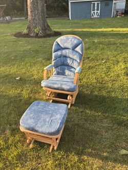 Outdoor/indoor Rocking Chair With Ottoman
