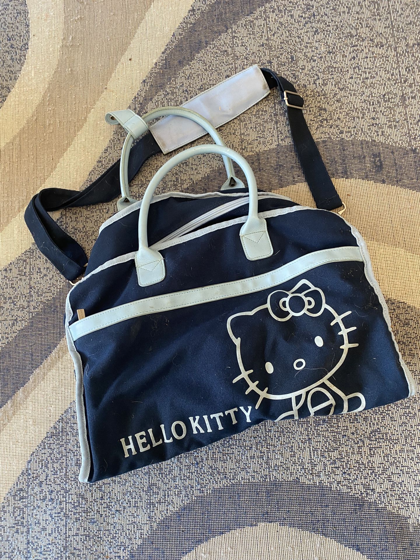 (N97) Hello Kitty Travel Bag Tote Navy And White