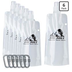 Ancable Collapsible Water Bottles 6-Pack