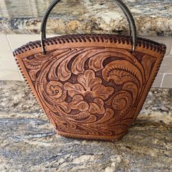 Hand Tooled “vintage” Leather Purse
