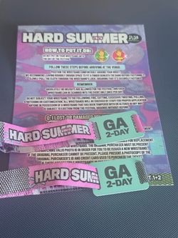 Hard Summer 2-Day GA wristband 2-Available