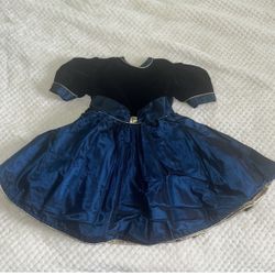 Unworn- Toddler Girls Shirt Sleeve Velour Flocked Dress - 4T