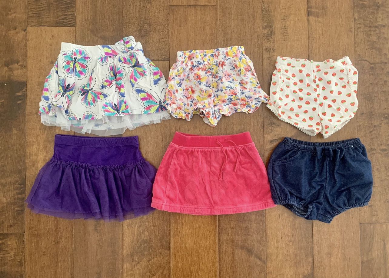 Baby Toddler Girl Shorts Skirt Lot Bundle Size 18-24 Months 