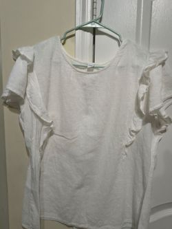 Old Navy White Ruffle Sleeve Top