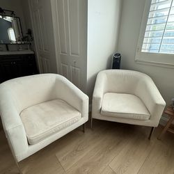 2 beautiful cream accent chairs for sale