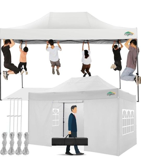 10x15 Pop up Canopy Tent 10x15 Canopy with 4 Sidewalls Waterproof Heavy Duty Commercial Canopy Tent for Parties Outdoor Tent Garden Gazebo Tent, Carry