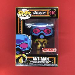 FUNKO POP AVENGERS INFINITY SAGA ANT MAN BLACK LIGHT #910 TARGET EXCLUSIVE.