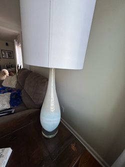 Tall Table Lamp blue glass