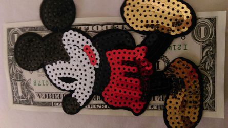 Sequined Mickey mouse full body iron on patch