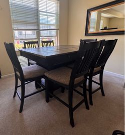 Counter Height Dining Table Set with 6 Chairs