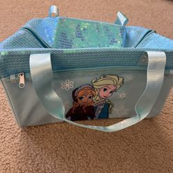 New Disney Parks Frozen 2 Dance Bag Anna and Elsa Sequin Duffel Kids Travel