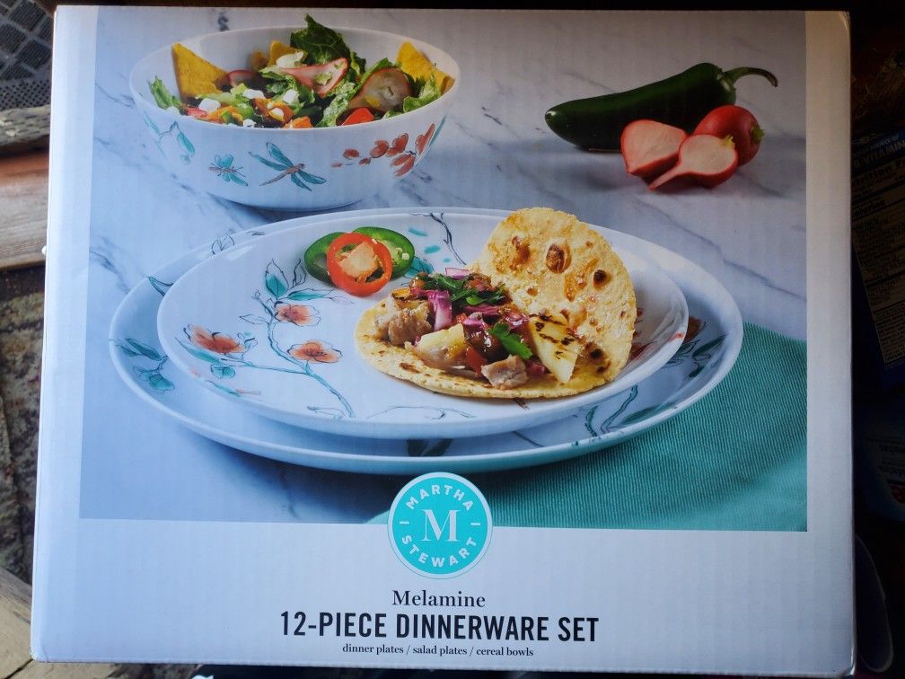 New Martha Stewart 12pc Dinner Set 