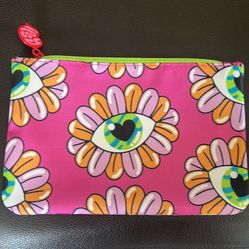 Pink Cosmetic Bag With A Unique Eye Pattern