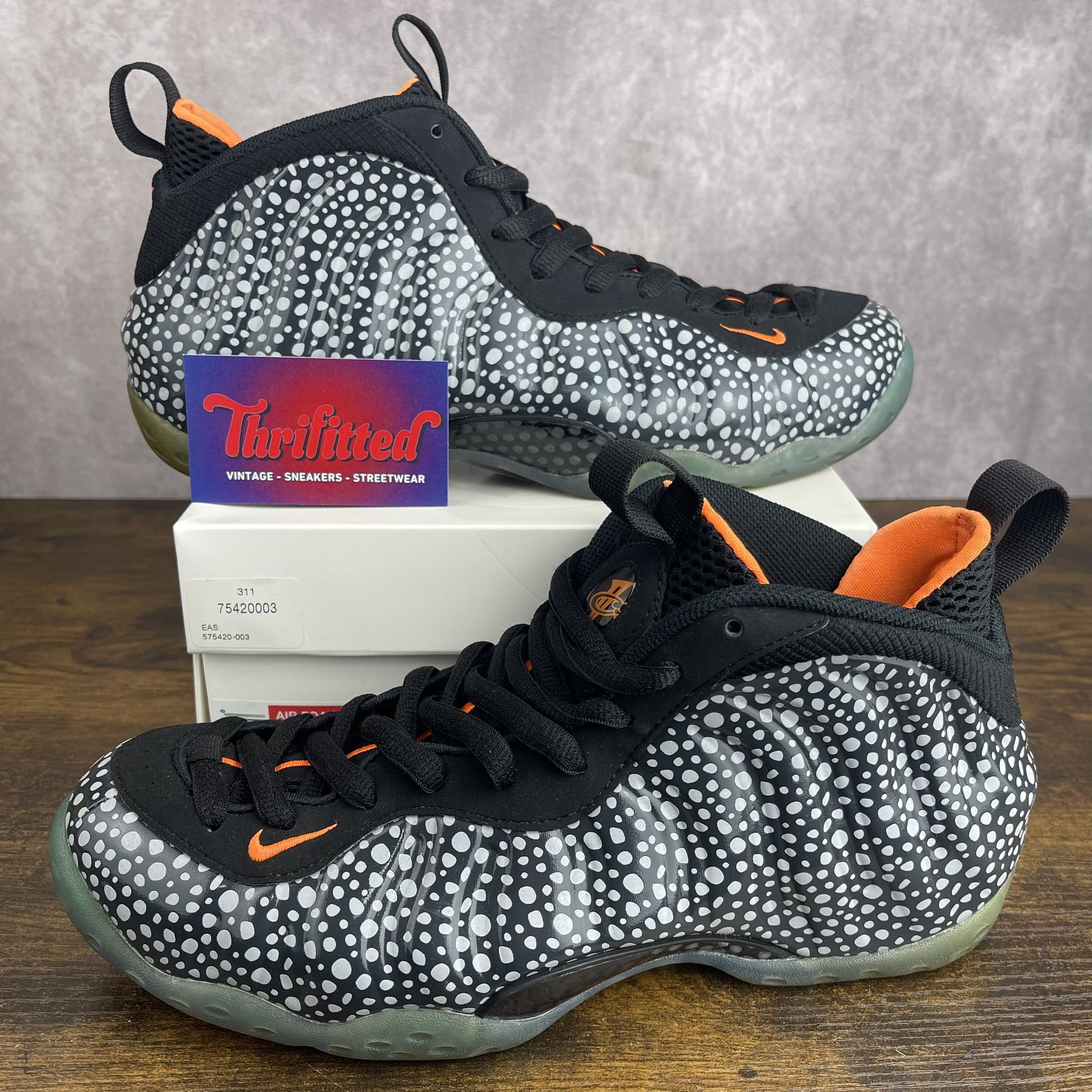 Nike Air Foamposite One Prm Safari Size 10 575420-003 Spotted Men’s Shoes OG Rare