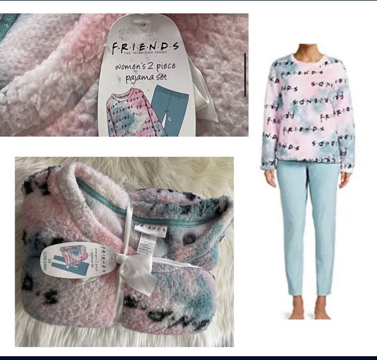 New Friends Women's and Women's Plus License Pajama Set 2 Piece Set Size 3X (cash & Pick Up Only)