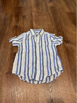Blue and white Polo Ralph Lauren button-up shirt size 5