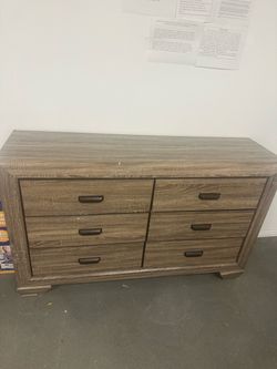 6-Drawer Wood Tone Dresser