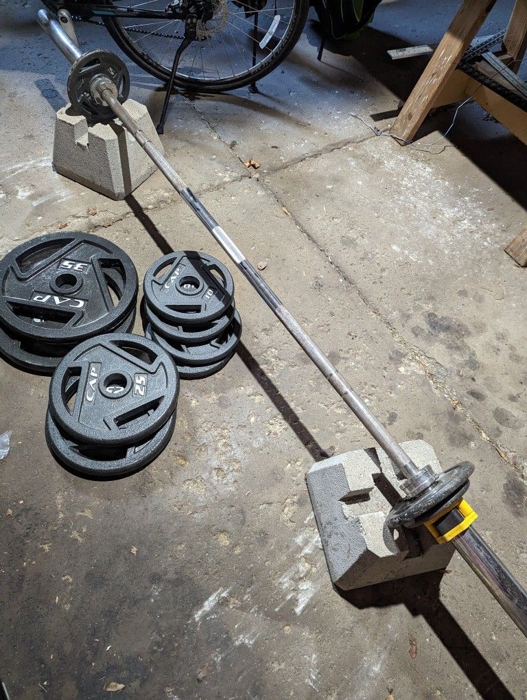 Basic Squat Rack And 7' Barbell With Weights for Sale in Arlington ...