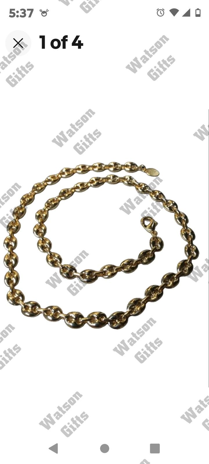 18K 53.90 Gm. Real Gold Layered Filled G Puffed Chain 22 Inch 8 Mm