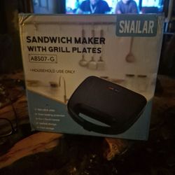 Snailar ELECTRIC SANDWICH GRILLER WITH GRILL PLATES 