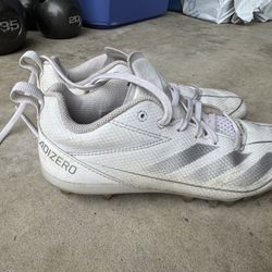 Adidas Adizero White Silver  Youth Cleat Size 4.5 Soccer Great Condition