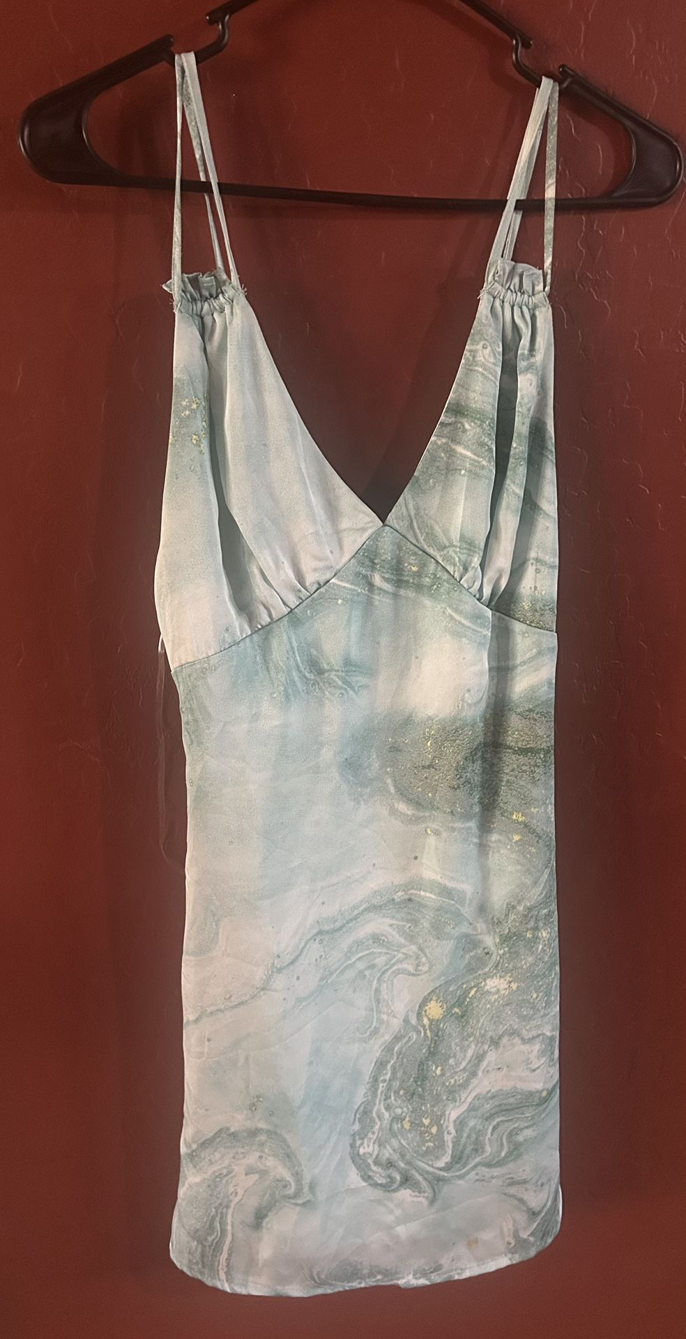Washy Light Blue Silk Dress