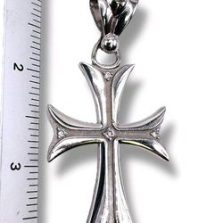  10K White Gold Mens Cross Pendant 9 Grams 70 mm X 35 mm