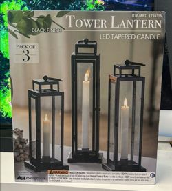 Black Tower Lantern 3 Piece