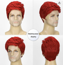 Men's red wig halloween costume