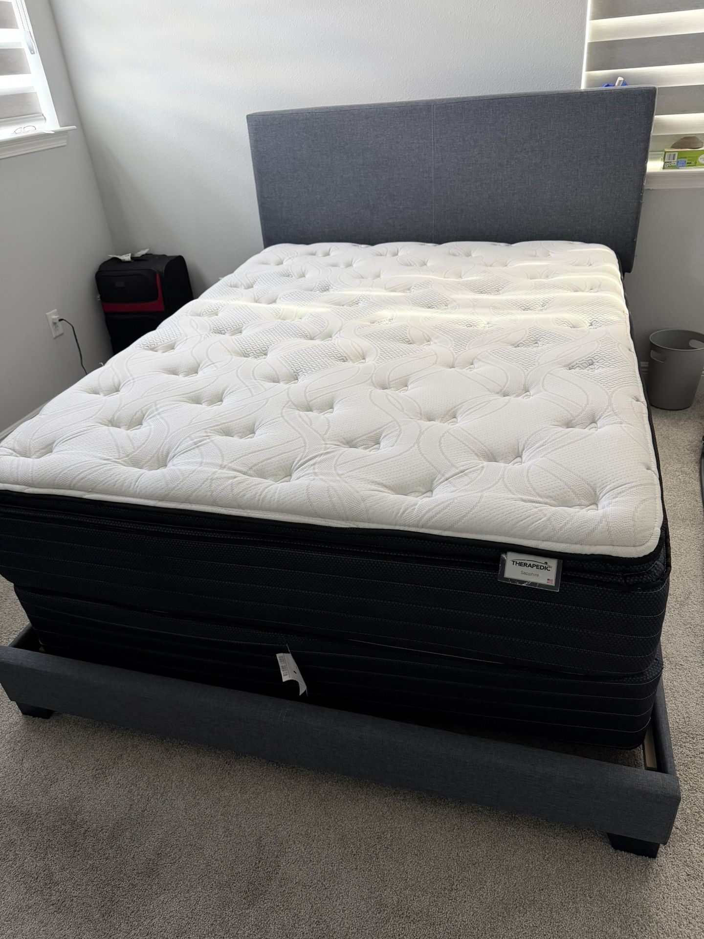 Queen Mattress, Box Spring, And Bed Frame