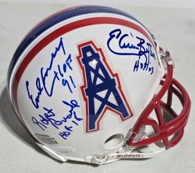 HOUSTON OILERS SIGNED MINI HELMET!