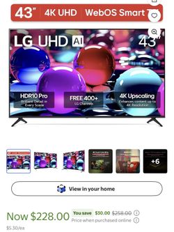 LG 43" 43UA7500ZUA 4K UHD UA75 AI Smart TV (2025)