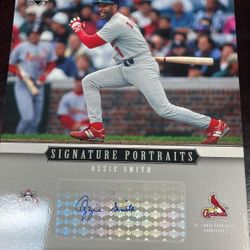 Ozzie Smith 2005 UD Signature Portraits 8x10 Auto Picture / Card Read 