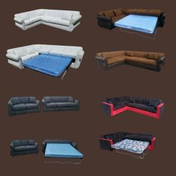 BRAND NEW 7X9FT AND 9X5.5FT SECTIONAL SOFA COUCHES CHAISE WITH SLEEPER 