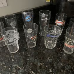 10 Beer Pint Glasses