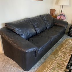 Black Leather Sofa And Loveseat $400 OBO