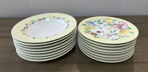 Pfaltzgraff Atmosphere Grandma's Kitchen Set Of 8 Each Salad Plates & Soup Bowls