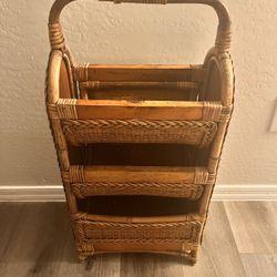 Vintage Bamboo And Rattan Catchall