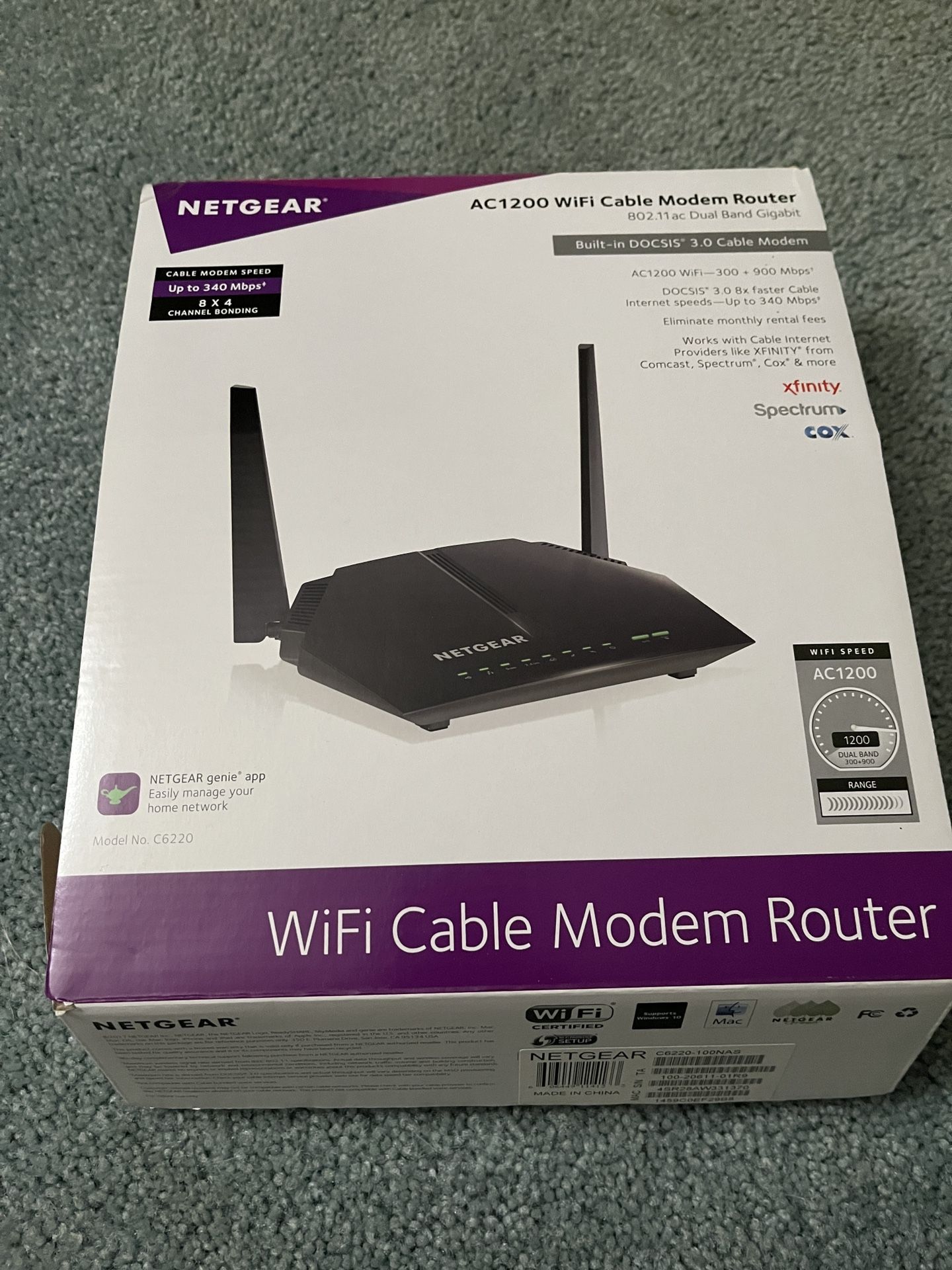 Netgear cable modem WiFi Router Modem Combo C6220