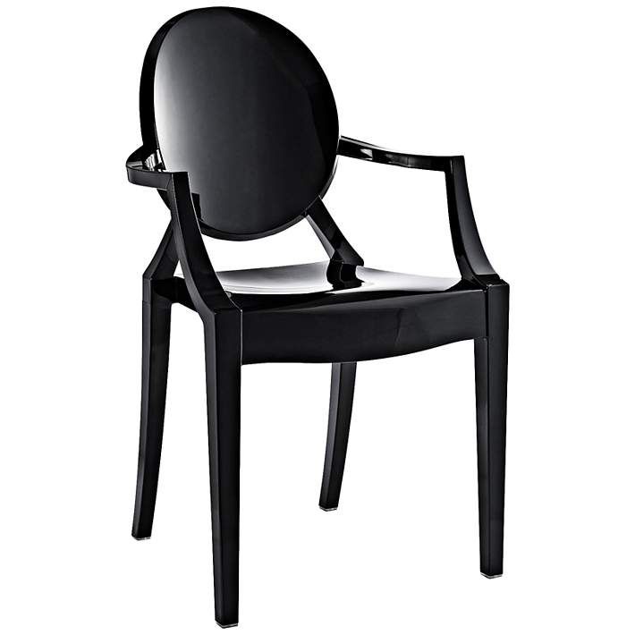 2 Casper Molded Black Indoor/Outdoor Dining Armchairs