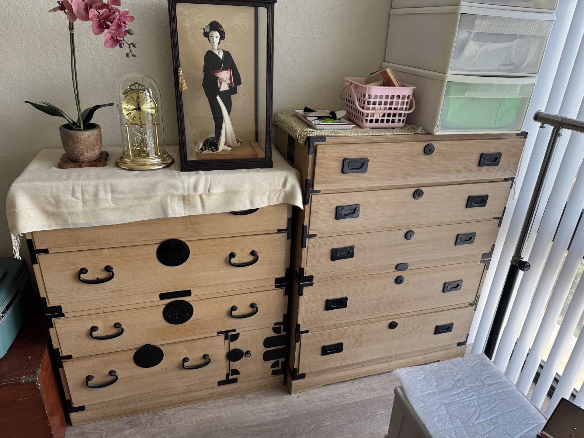 Dresser Japanese Antique Tansu Kiri Wood