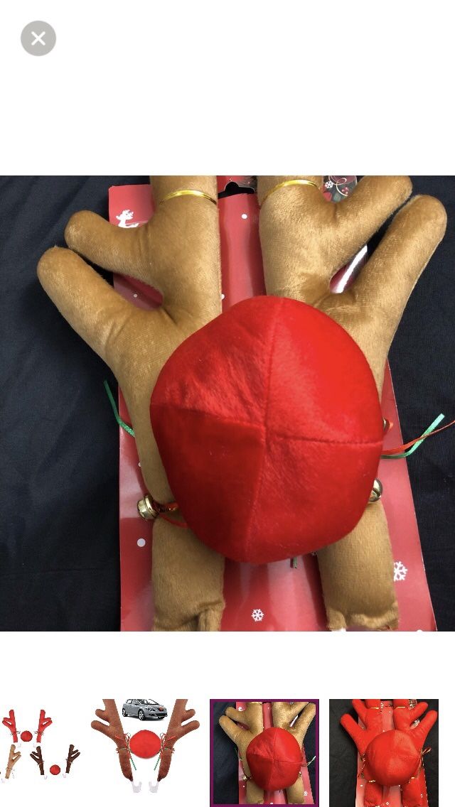 Antlers & Nose Reindeer Christmas Decoration For Car