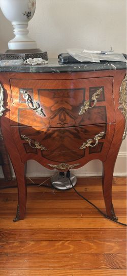 French Louis XV Style Marquetry Bombe Commode
